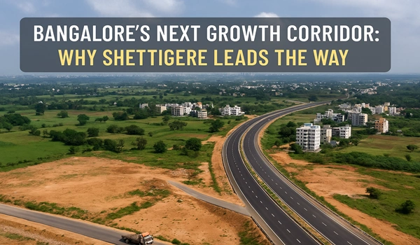 Aerial view of Shettigere, Bangalore – the emerging growth corridor with rapid urban development