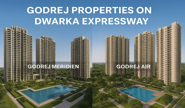 Exterior view of Godrej Properties project on Dwaraka Expressway with modern architecture
