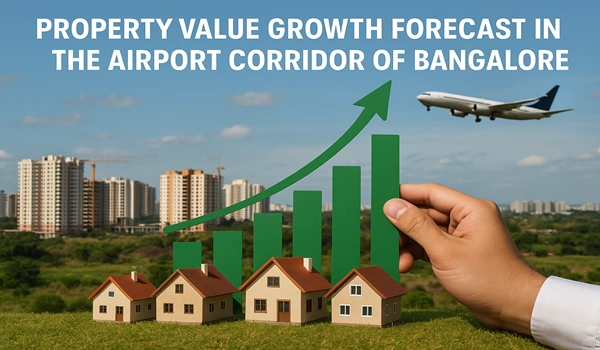 Map showing property value growth forecast in Bangalore Airport Corridor for real estate trends