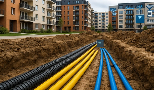 Underground Utilities and Smart Grids in Apartments Modern apartments equipped with underground utilities and advanced smart grid technology
